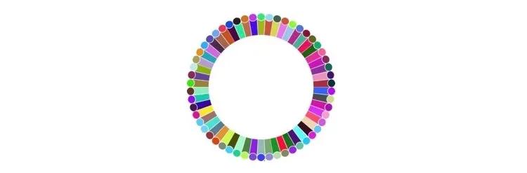 Brightly coloured circle