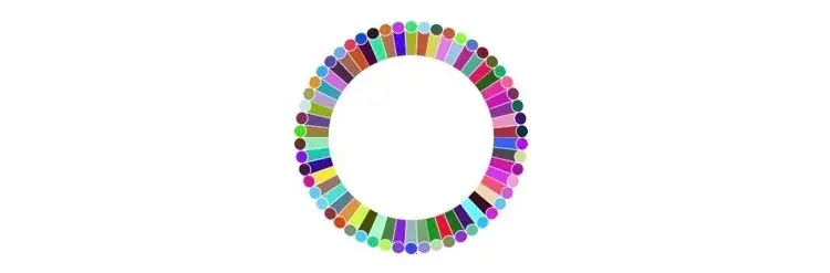 Brightly coloured circle